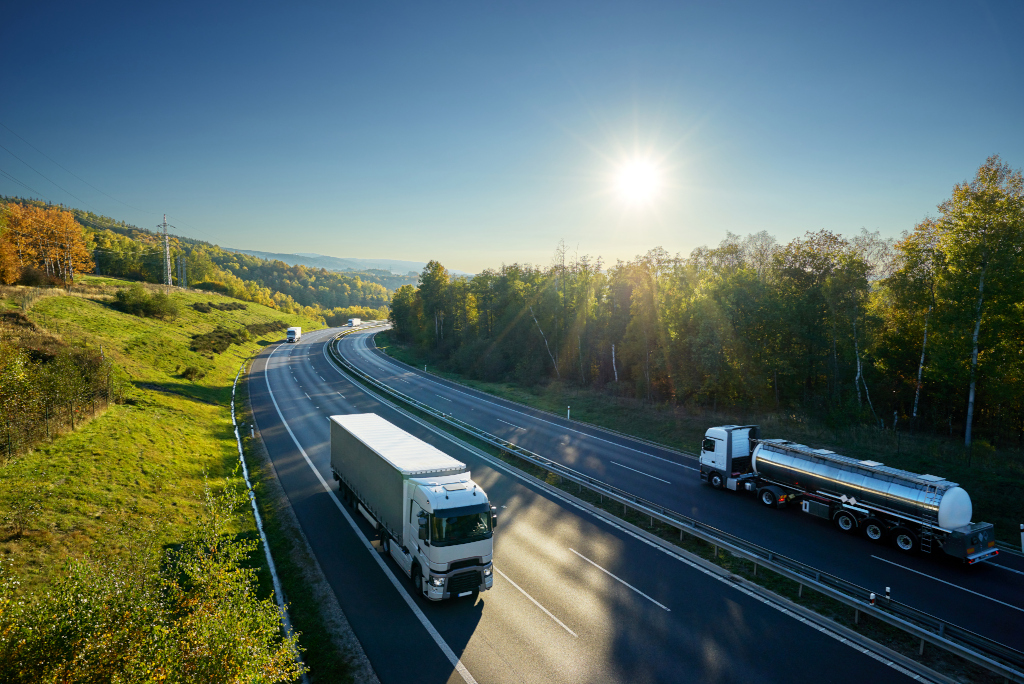 Trucks on the road